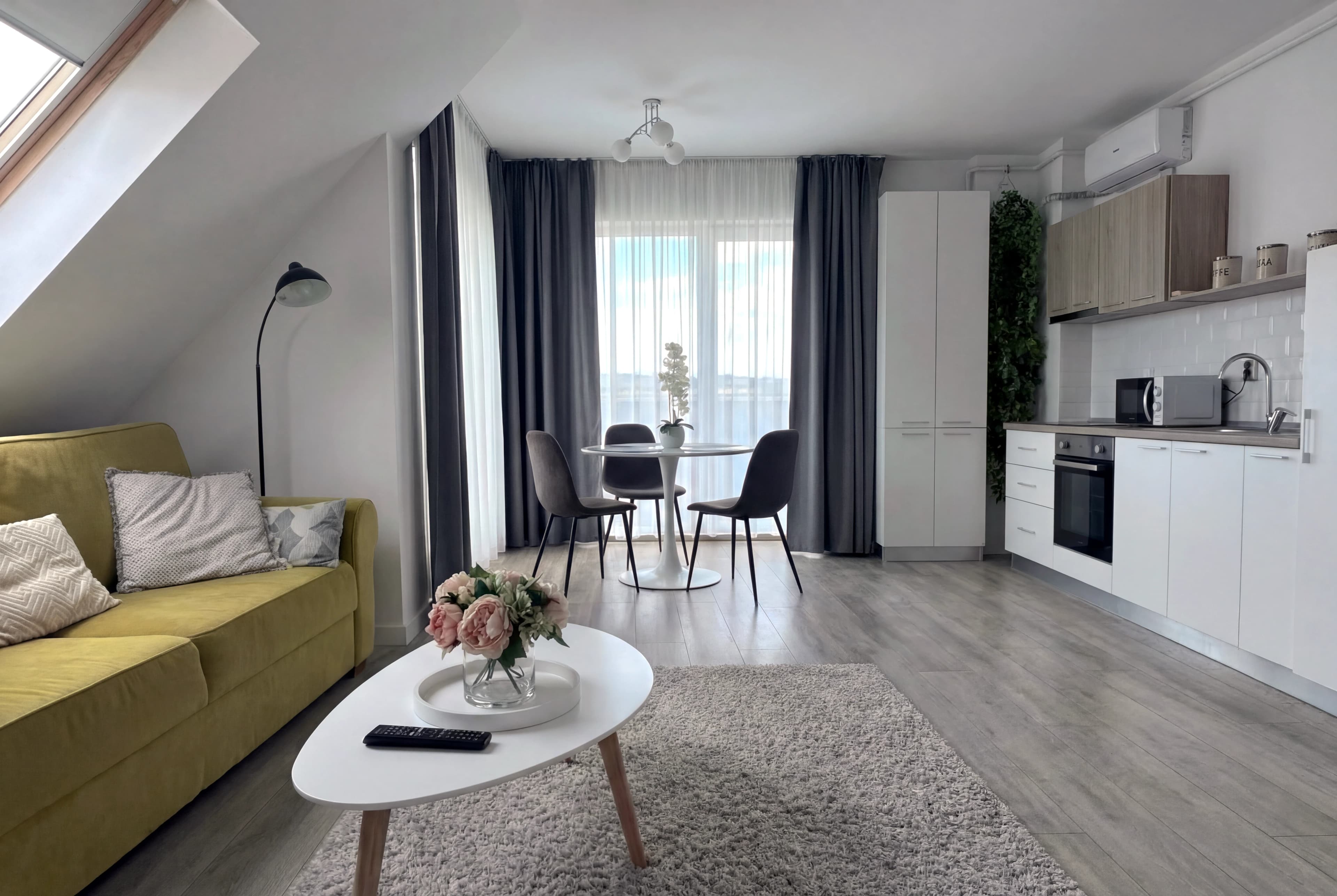 Enhanced rental listing photo, living area